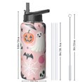 thumbnail image 3 of Halloween Spooky Darkness 32oz Stainless Steel Water Bottle, Pumpkin Skull Ghost Bat Witch Gothic Mug with Handle, Gift for Adults Women Men Teens Friends, 3 of 4