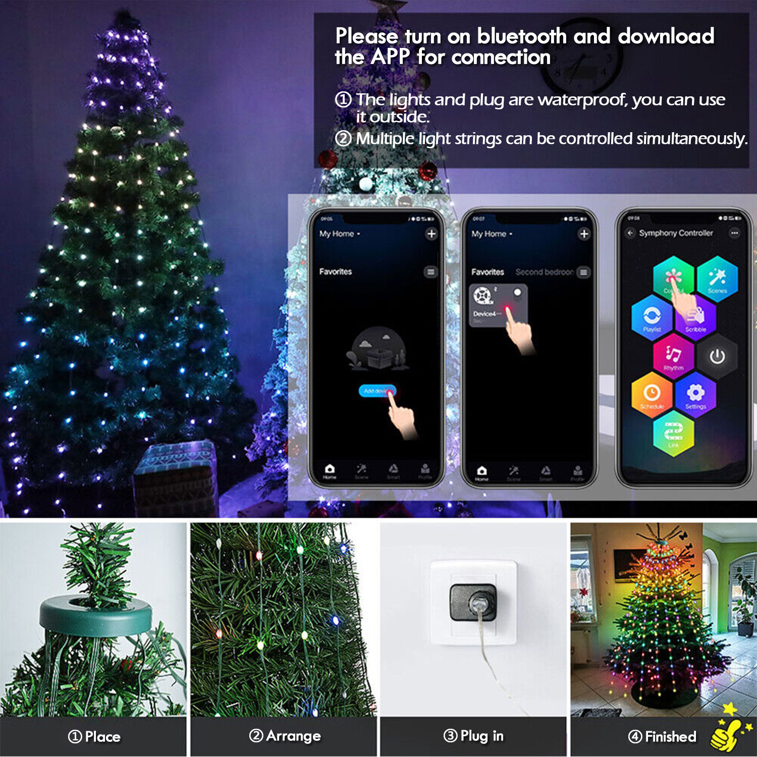 IC ICLOVER 200 LED Waterfall Christmas Lights photo 8