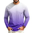 thumbnail image 3 of OIOLOYJM Mens T Shirts Casual Cotton Long-Sleeve CrewNeck Gradient Hiking Sport Shirts Basic Breathable Running Workout Pullover Purple 2XL, 3 of 5