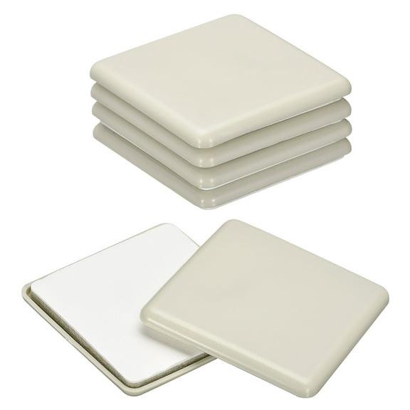 Furniture Sliders, 16Pcs 2 1/2" - Plastic Self-adhesive Square Sliding Pads, Chair Glides for Carpeted Floors (Grey)