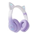 thumbnail image 3 of Auriculares inalámbricos LED Estéreo CUTICAT Cat Ear V5.0 Ajustable Plegable para juegos blanco morado, 3 of 8