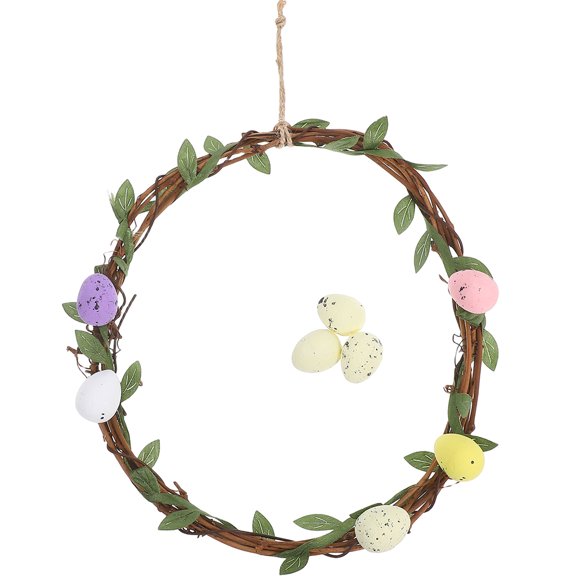 BESTYASH Simulated Rattan Spring Wreath Wall Decoration Assorted Colors, 1 Set for Home and Seasonal Decor