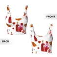 thumbnail image 6 of Sports Bra For Women, Bread Strawberry Wine Print Red Sports Bras For Women High Support, Workout Tank Tops Woman With Removable Cups, 6 of 8