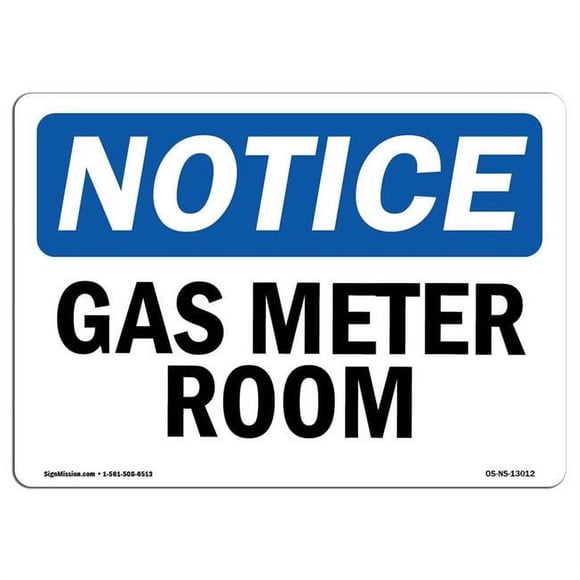 SignMission OS-NS-D-35-L-13012 Panneau de Signalisation - Salle des Compteurs de Gaz