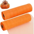 thumbnail image 2 of TONIFUL 2 rollos de cinta de malla decorativa naranja de 10.0 in, malla de tela para suministros de corona de malla, corona de puerta delantera, manualidades, decoración de árbol, Navidad, Año Nuevo,, 2 of 4