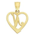 thumbnail image 4 of 14k Initial Heart Pendant Necklace, with 18" Rolo Chain, Letter N, Personalized Gifts for Her, 4 of 5
