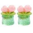 thumbnail image 2 of KGJQ 2Pcs Car Dashboard Decor Mini Resin Cute Sunflower and Tulip Miniature Flower Pot Figurines Tiny Flower Figures Car Interior Decorations for Women, Mini Dashboard Ornaments, 2 of 8