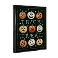 thumbnail image 3 of Stupell Industries Trick Or Treat Jack-o-Lanterns Graphic Art Jet Black Floating Framed Canvas Print Wall Art, Design by Elizabeth Tyndall, 3 of 6