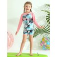 thumbnail image 5 of Usaibhir Girls Rash Guard Swimsuit Scales Print Shirt with Shorts for Sports Girls Swimsuits Size 3-10Y, 5 of 10