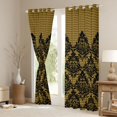 thumbnail image 3 of Manfei Retro Damask Print Blackout Curtains Set of 2 (52x84 Each),Vintage Baroque Flower Window Curtains,Black bohemian Flowers Curtains and Drapes For Men Women,Ultra Soft Home Decor, 3 of 6