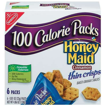 Nabisco 100 Calorie Packs: Honey Maid Cinnamon Baked Graham Snacks 6 Ct Thin Crisps, 4.86 oz