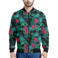 thumbnail image 3 of Chaqueta con estampado de flores hawaianas para hombre, sudaderas con estampado 3D de plantas coloridas, mangas largas, abrigos con cremallera para primavera y otoño, 3 of 5