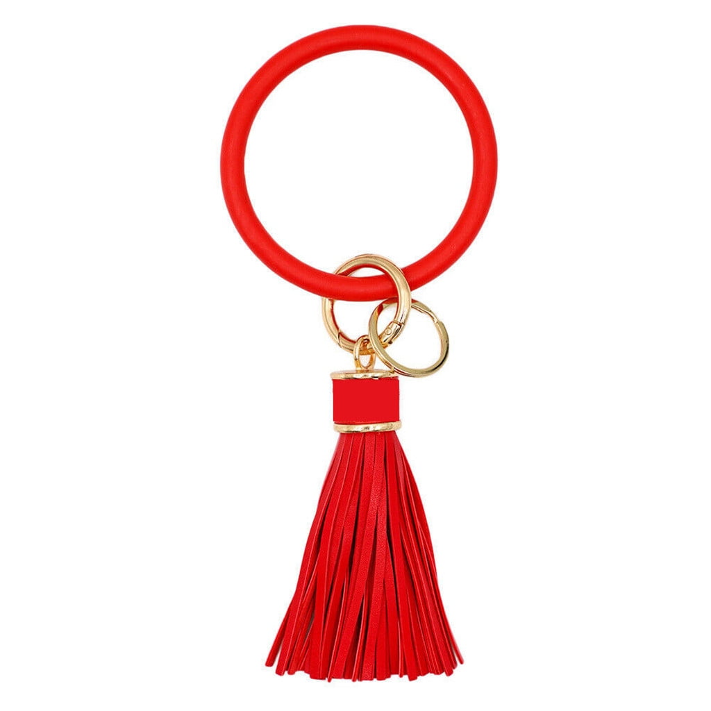 keusn keychain bracelet keyring large wrist silicone tassel bracelet
