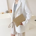 thumbnail image 6 of Casual Cute Vacation Casual Bag Bohemian Beach Small Handbags Outdoor Straw Coin Purse Woven Clutch Bag Women Wristlet Bag Korean Style Handbags BEIGE, 6 of 8
