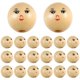 thumbnail image 1 of 50pcs Smile Face Round Wooden Beads – Unfinished Craft Beads with Hole for DIY Jewelry Making, Safe Natural Wood for Crafts and Home Decor, 1 of 2