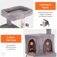 thumbnail image 4 of YRLLENSDAN 36 inches Cat Tree for Indoor Cats Cat Tower with Scratching Posts Multi-Level Cat Furniture Condo with Ramp, Perch Spacious Cat Cave & Funny Toys for Kittens House, Ashy, 4 of 7