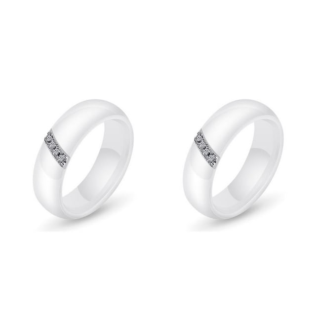 Anillo de Circón con Incrustaciones Qarigey Cerámica Blanca y Negra