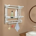 thumbnail image 2 of Bathroom Shelf Tempered Glass Floating Shelves Wall Mounted Stainless Steel Rack, 2 of 20