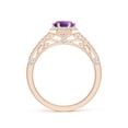 thumbnail image 2 of ANGARA Natural 0.8 Ct. Amethyst with Diamond Halo Ring in 14K Rose Gold for Women (Ring Size: 12), 2 of 9