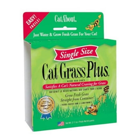 Cat-About By Miraclecorp Gimborn Single Cat Grass Plus, 60-Gram