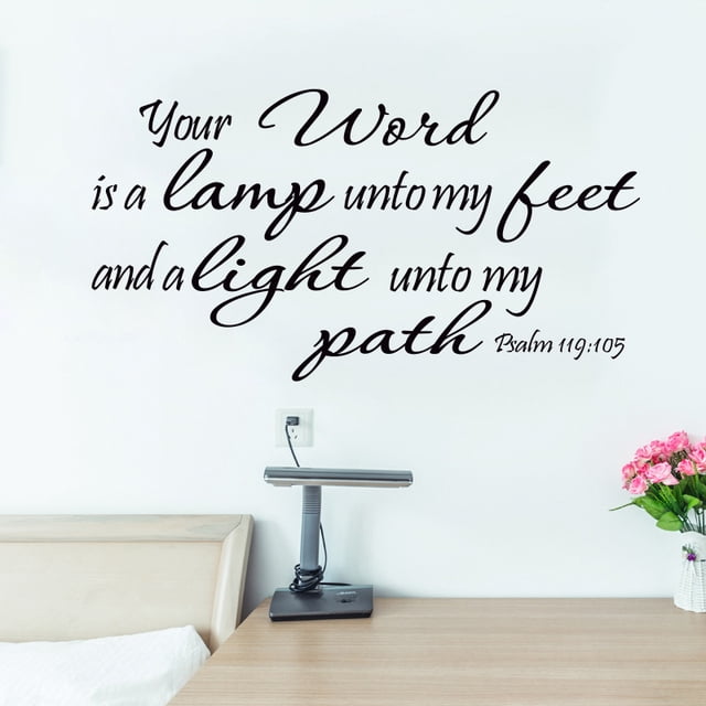 Adhesivos de pared inspiradores de la Biblia: Versa tu palabra, salmo