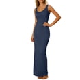thumbnail image 2 of Blmnix Woman Dress Sheath Bodycon Dresses Tank Dress Under Dresses Maxi Sleeveless Crew Neck Women Dresses Summer,L, 2 of 7
