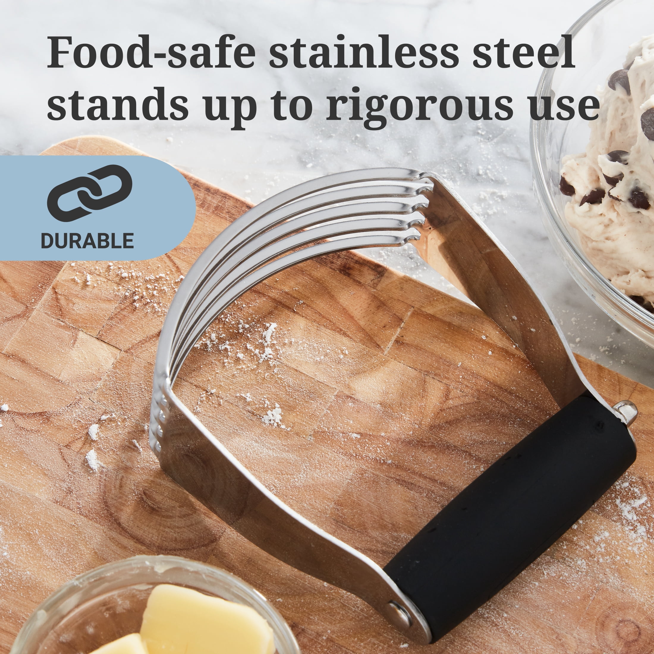 Farberware Soft Grips Stainless Steel Pastry Blender for Baking and Dough Mixing