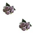 thumbnail image 4 of Toystoory Peonías artificiales Flores de seda Ramo de cinco cabezas falsas Rosas de imitación Florero de fiesta Centro de Centro comercial Type2 NO2, 4 of 6