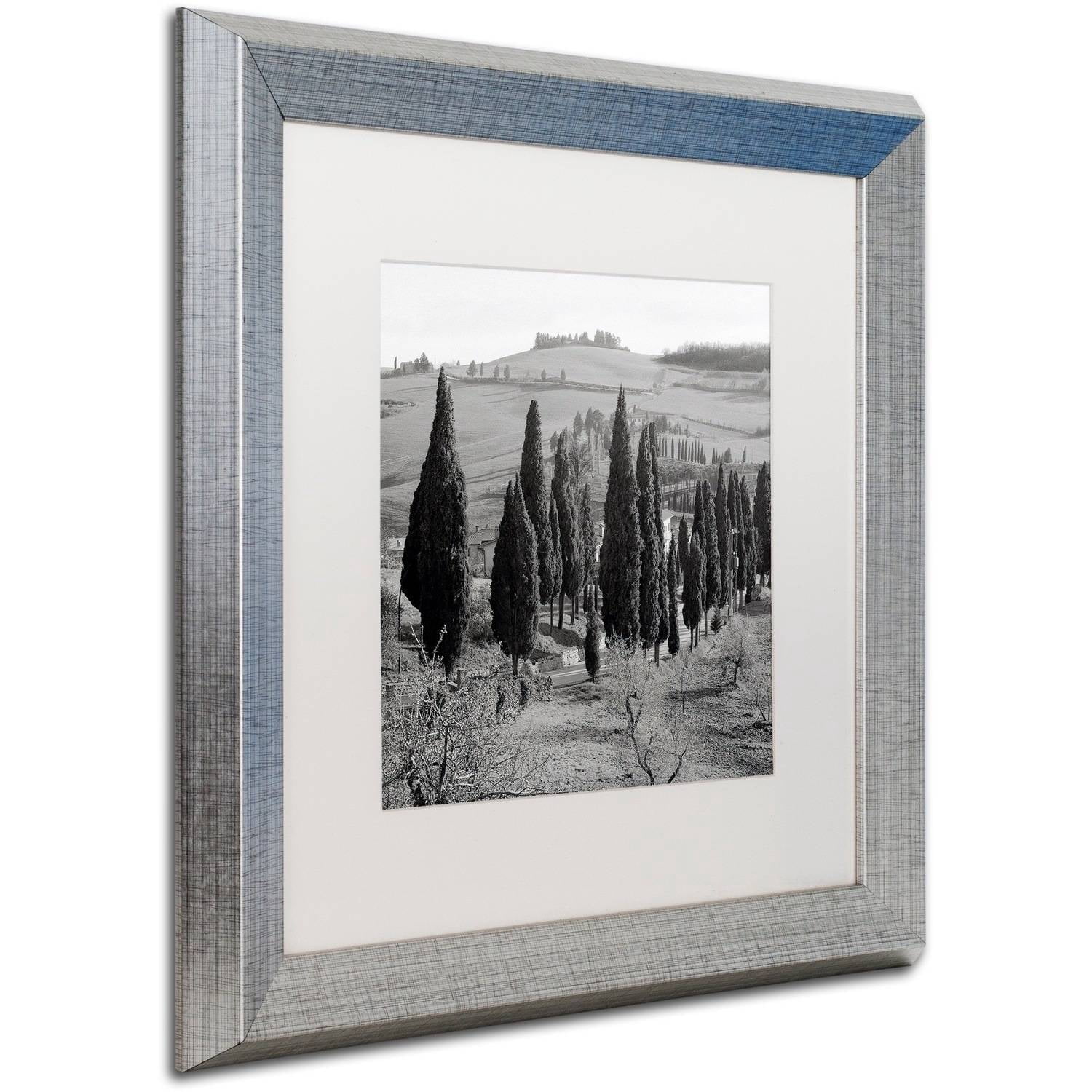 Trademark Fine Art "Tuscany IV" Canvas Art by Alan Blaustein, White Matte, Silver Frame