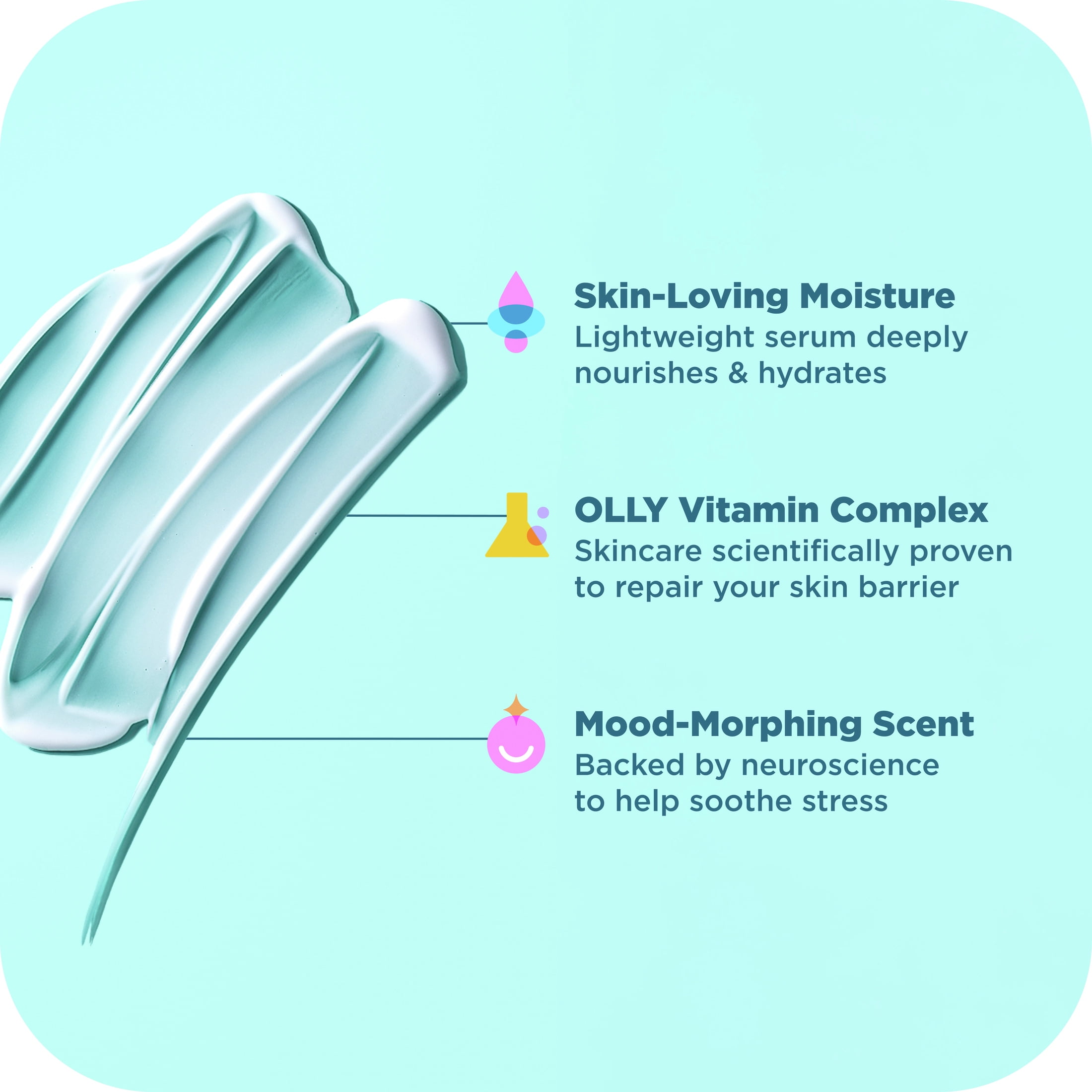 OLLY Calm Body Serum Lotion Repairs Skin Barrier & Soothe Stress Eucalyptus Amber, 8 oz