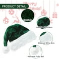 thumbnail image 3 of ‌Velvet Plush Santa Hat for Men Women - Plush Unisex Christmas Hat for Xmas, New Year Parties & Holiday Decor, 3 of 7