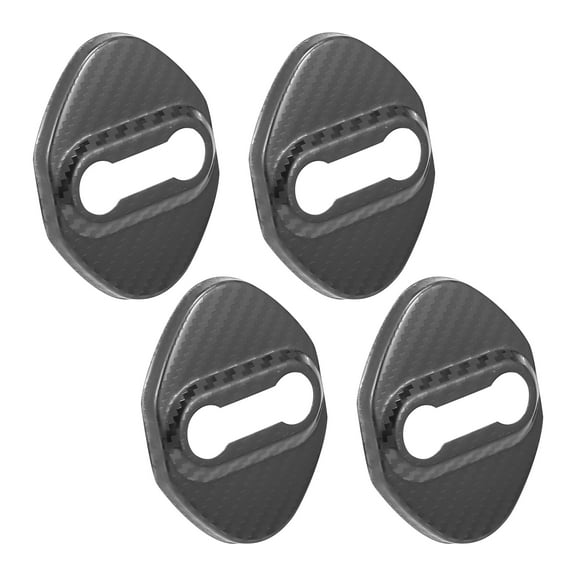 4pcs Car Door Lock Latches Cover Protector Caps for Highlander Carola Camry RAV4 Reiz Carbon Fiber Pattern