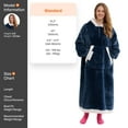 thumbnail image 5 of Joyfy Wearable Blanket Hoodie, Long Hooded Blanket Sweatshirt, Oversize Hoodie for Women and Men,Clothing Gift for Women Men Mom Dad,Giant Hood Pocket and Sleeves for Adult(Nevy,Regular), 5 of 9