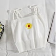 thumbnail image 2 of Chaleco de mujer Chica fuera del hombro Correa Crop Top Chaleco ajustado de punto, blanco Inevent AP001483-01B, 2 of 7