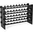 thumbnail image 5 of Wine Rack Freestanding Floor - 36 Bottle Wooden Stackable Wine Storage Holder for Cabinet, Bar, Pantry and Cellar 33.5 inch Wide(Black), 5 of 5
