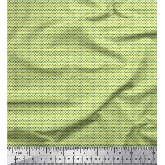 Soimoi Modal Satin Fabric Triangle Small Fabric Prints by Yard 42 Inch Wide