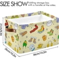 thumbnail image 4 of GZHJMY Warm Colored Doodle Winter Elements Decorative Basket Collapsible Rectangular Canvas Storage Bin Foldable Closet Cube Organizer Box with Handles for Clothes/Toys, 4 of 7