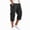 2# Black, variant on Mens 3/4 Long Cargo Shorts Loose Fit Elastic Work Capri Shorts Below Knee Casual with Multi Pockets Brown M