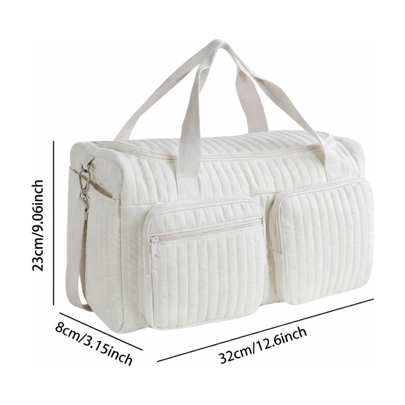 Large Capacity Quilted Tote Bag for Women - Floral Travel Duffle Weekend Bag with Adjustable Strap, Soft Cotton Design Ideal as Diaper Bag for Maternity Hospital