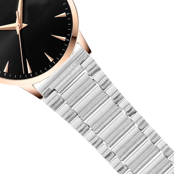 ROSENICE Flat Stainless Steel Watch Band Replacement 18mm Secure Fit for Men and Women Everyday Wear