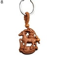 thumbnail image 2 of SPRING PARK Lucky Wooden Chinese Zodiac Carving Wooden Pendant Pendant Keychain Chain Key Ring Keyring, 2 of 7