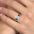thumbnail image 4 of Gem Stone King 3.70 Ct Oval Sky Blue Topaz Blue Sapphire 18K Yellow Gold Plated Silver Ring, 4 of 6