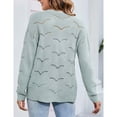thumbnail image 4 of Fall Women's Crochet Cardigan Lightweight Kimono Long Sleeve Hollow Out Kint Outwear Sweater, 4 of 5