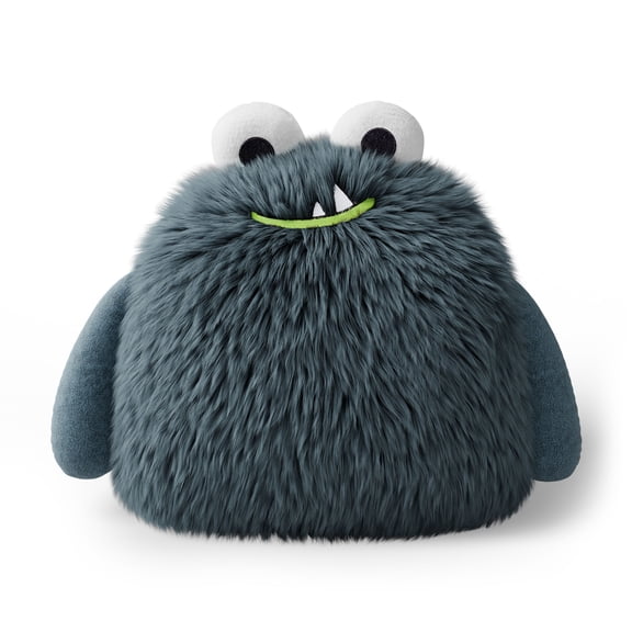 Mainstays Kids Monster Throw Pillow, Gray, 13 in x 13 in
