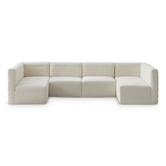 Meridian Furniture Quincy Cream Velvet Modular Sectional