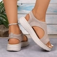 thumbnail image 5 of Women's Soft Sole Orthopedic Sandals, Lightweight Casual Open Toe Sport Sandals Women Summer Dressy Comfortable Platform Wedge Breathable Slip On Walking Tennis Shoes, 44, 5 of 6