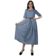 thumbnail image 2 of Moomaya Robe Midi à Encolure Dégagée, Robe Plissée pour Femmes, Robes Évasées Évasées Ligne A, 2 of 4