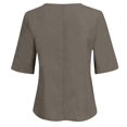 thumbnail image 5 of Summer Saving Wycnly Womens Blouses and Tops Dressy Casual Solid Plus Size Soft Breathable Cotton Linen Tshirts Summer Plain V-Neck Elbow-Length Cute Tees Tops Gray XXXL, 5 of 5