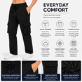 thumbnail image 5 of Women's 4-Pack Loose Fit Open Bottom Fleece Jogger Sweatpants with Velcro Cargo Pockets (S-5XL), 5 of 8