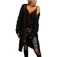thumbnail image 6 of ShomPort Women's Casual Long Sleeve Chunky Warm Cable Knit Sweater Winter Open Front Long Cardigans Outwear Coat, 6 of 9
